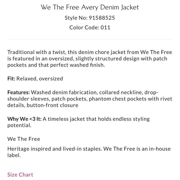 NWOT Free People We the Free Avery Denim Jacket in Cashmere - Picture 2 of 7